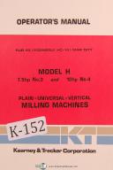 Kearney & Trecker-Trecker-Milwaukee-Kearney Trecker HC-14 Millling Machine Operators Instruction Manual Year (1977)-HC-14-01